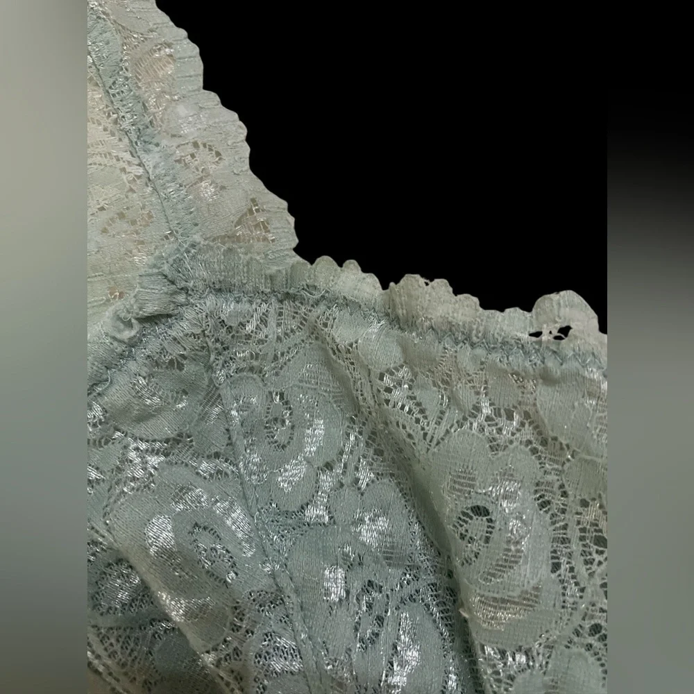 Mint green lace racer back galloon bra bralette boho S free people design